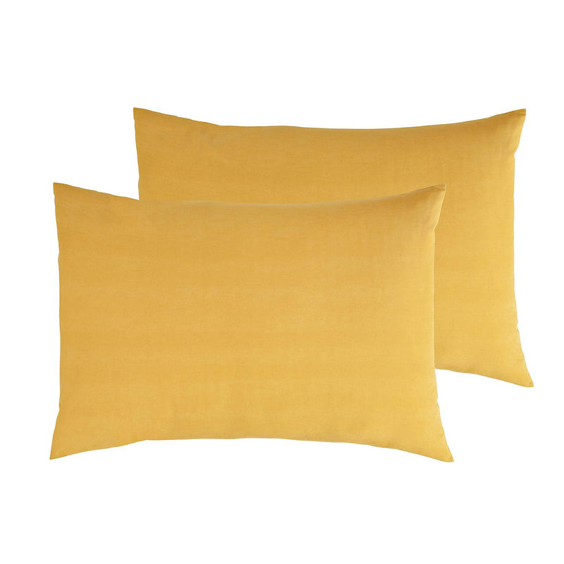 Habitat cotton rich pillowcase pair mustard L75 x W50cm, UK version