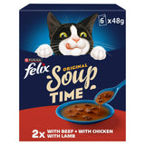 Felix Soup Farm Selection Chicken, Beef & Lamb Wet Cat Food 6 x 48g