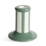 habitat Ceramic Stripe Taper Candle Holder - Green