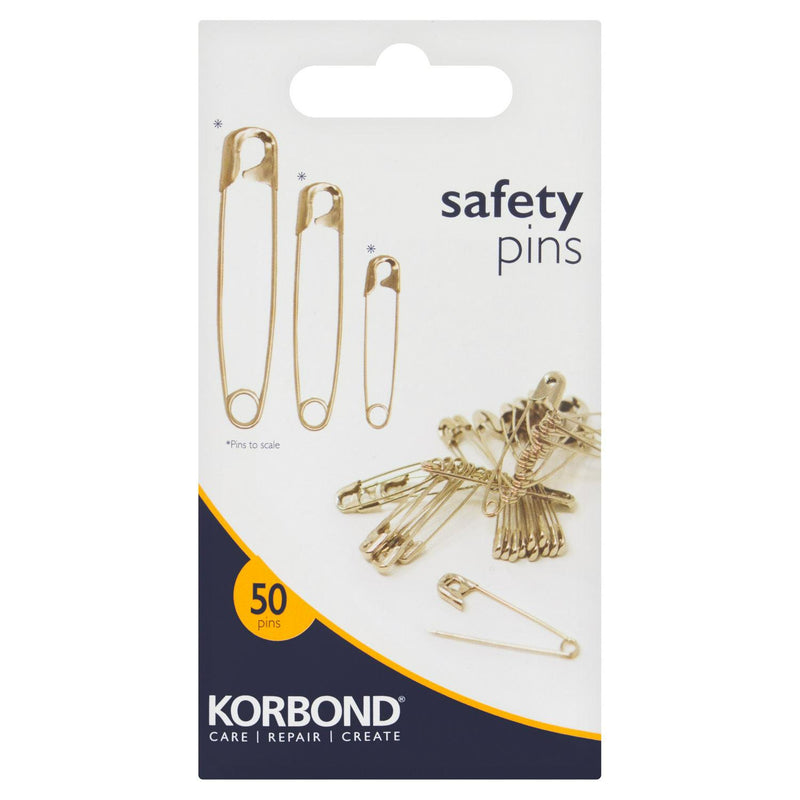 Korbond Care & Repair Safety Pins 50 Pins, UK version