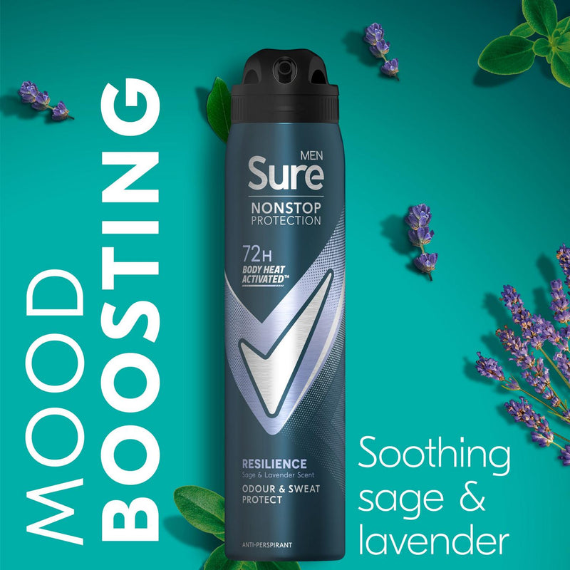 Sure Men Nonstop Protection Anti Perspirant Aerosol Deodorant Resilience 250ml