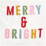 Sainsburys Off White Christmas Sack with Colourful Merry & Bright Lettering and Pull Cord- Buy online at McGrocer