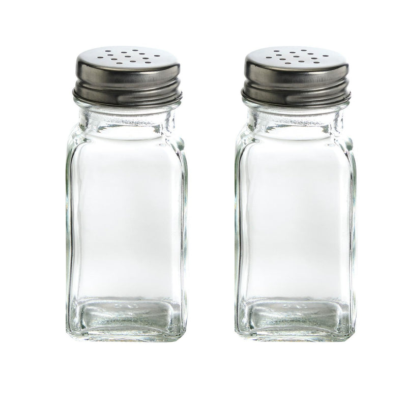 Sainsbury's Home Essentials square glass salt and pepper shakers (British brand)