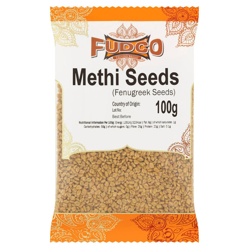 Fudco brand Methi Seeds Fenugreek 100g - British product