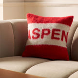Habitat Aspen Mohair Cushion - Red - 43x43