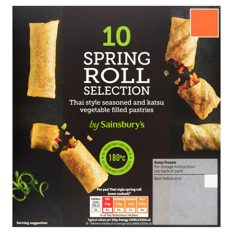 Spring Roll Selection with Thai Style Vegetables and Katsu Sauce, 10 Pieces 180g