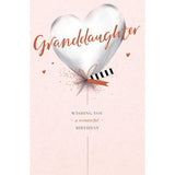 Carlton Happy Birthday Granddaughter greeting card heart balloon - British product