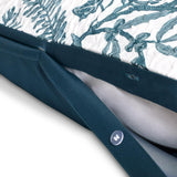 Embossed Foliage Pattern Bedding Set in White and Blue, Made from 100% Polyester Percale