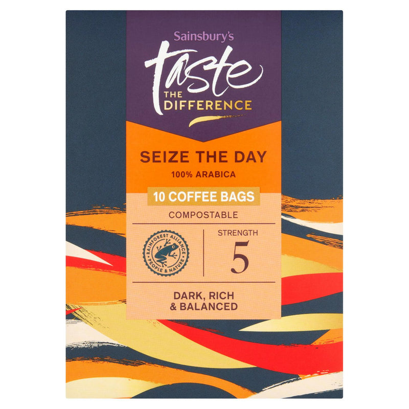 Dark Roast 100% Arabica Coffee Bags, 10 Pack, Compostable