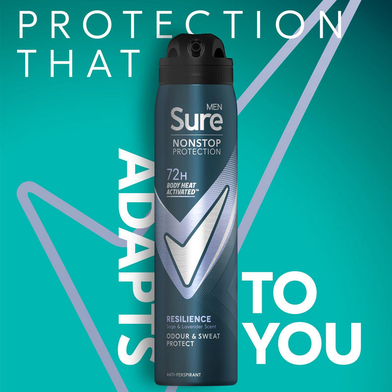 Sure Men Nonstop Protection Anti Perspirant Aerosol Deodorant Resilience 250ml
