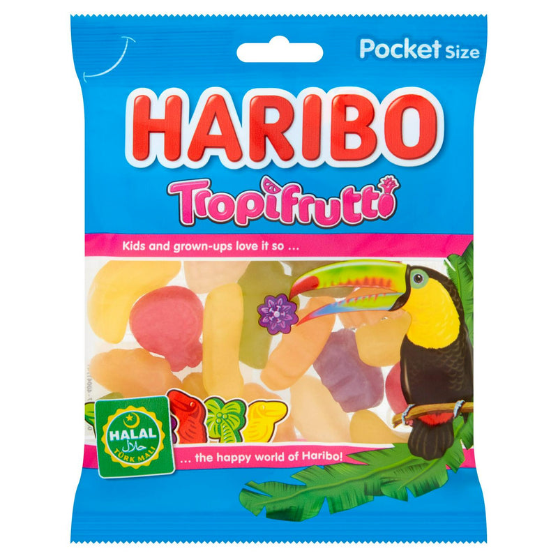Haribo Halal Tropifrutti fruit gums 100g, UK version