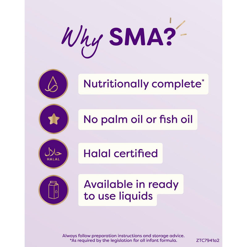 SMA First Infant Baby Milk from Birth 6 x 200ml