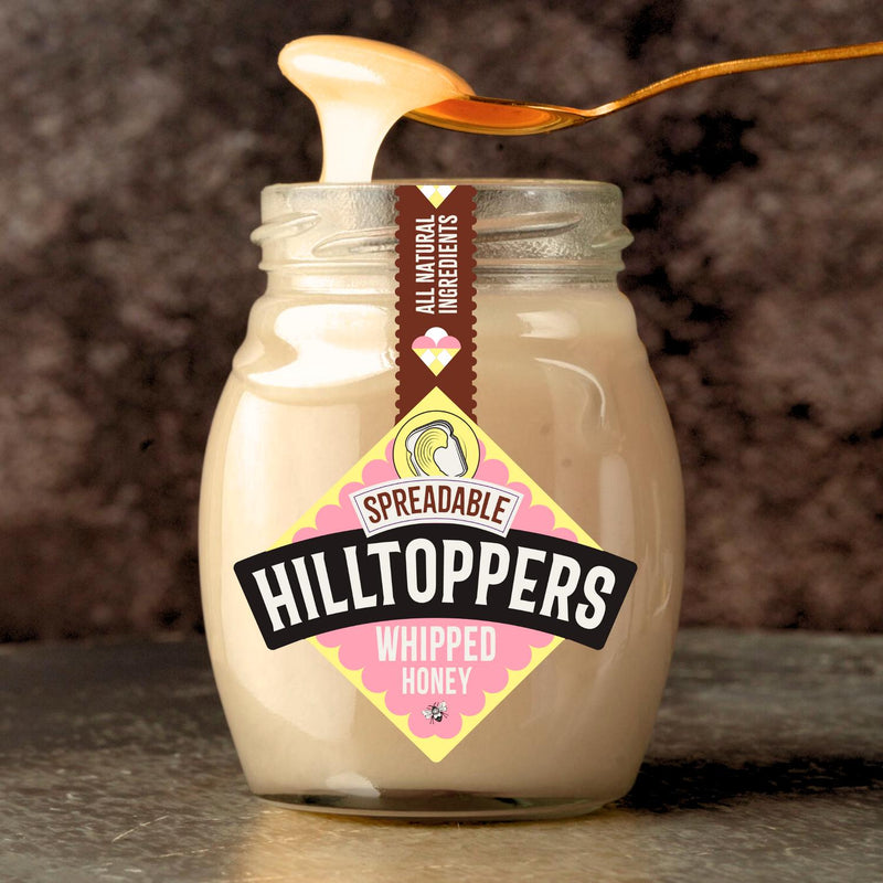 Hilltop spreadable whipped honey 225g, UK version.