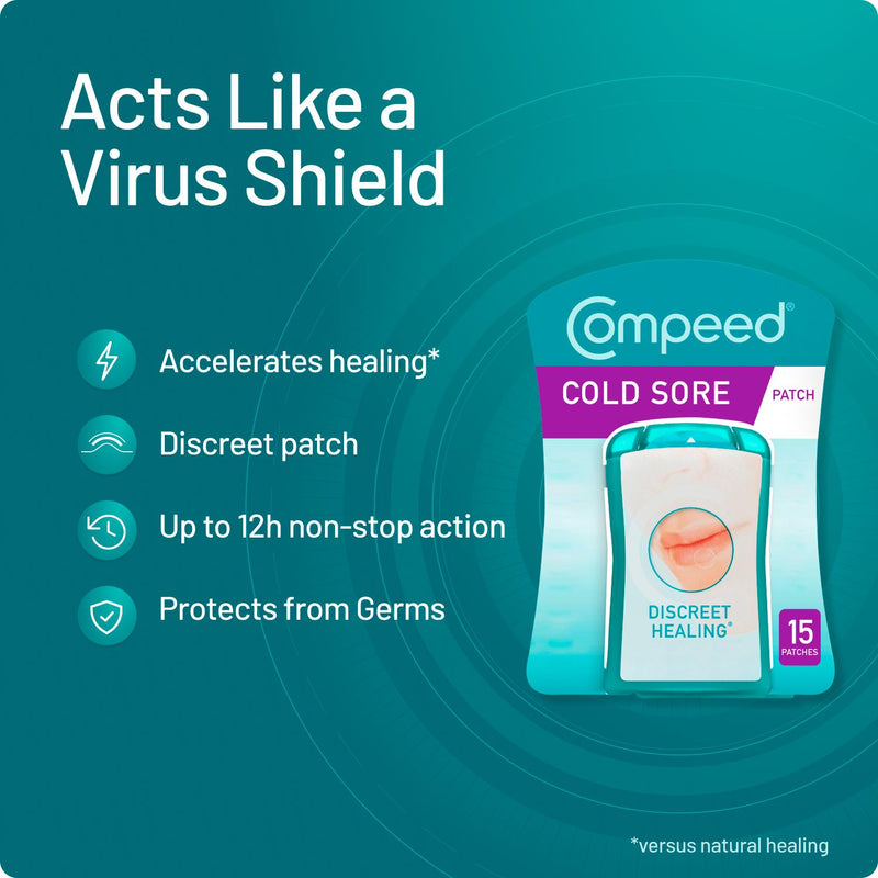 Compeed cold sore invisible patches medium x15 (British brand)