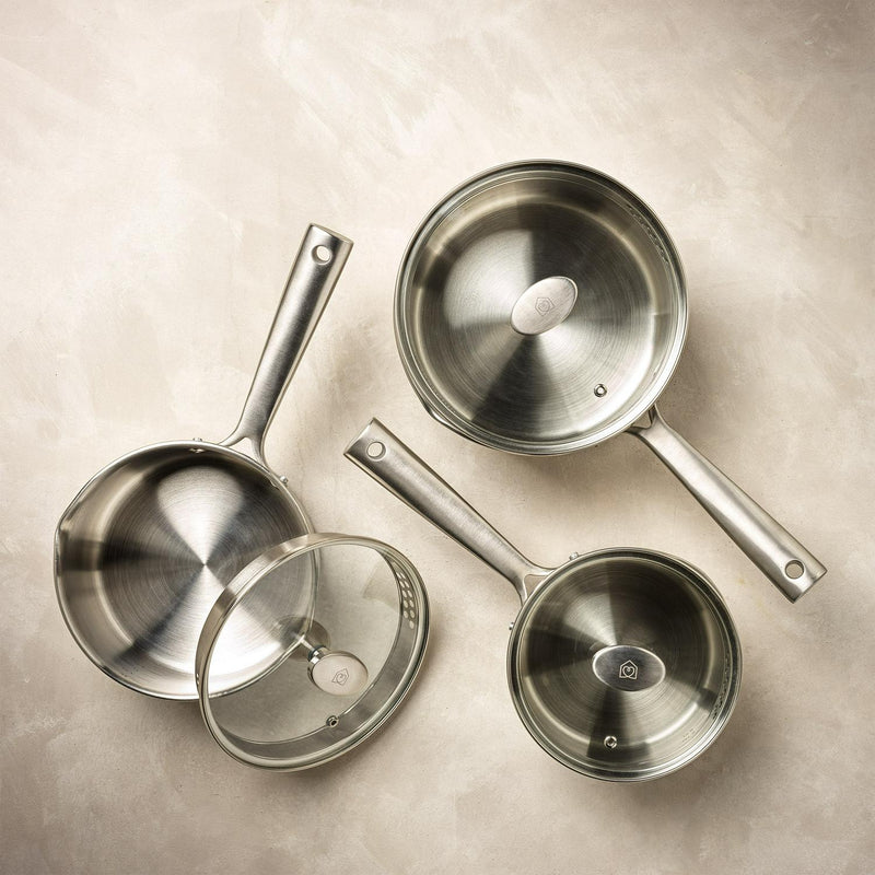 Habitat Ellipse stainless steel pan set (British brand)