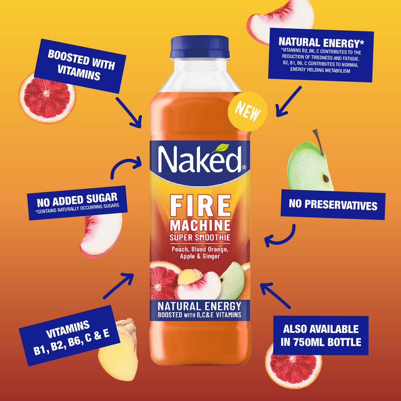 Naked Fire Machine smoothie fruit blend 750ml, imported from the UK
