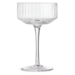 Habitat Wide Ribbed Champagne Coupe Glass - Clear