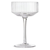 Habitat Wide Ribbed Champagne Coupe Glass - Clear