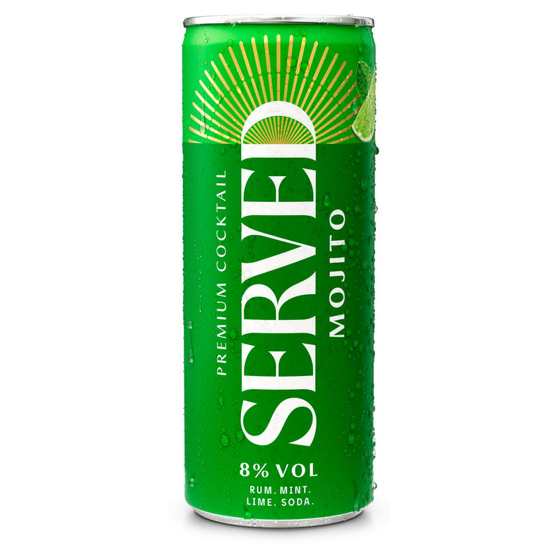 SERVED Mojito premium cocktail drink made with white rum (British brand)