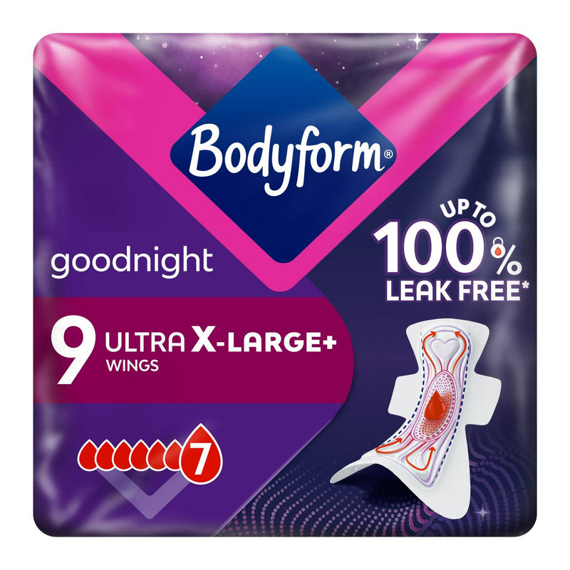 Bodyform Ultra Night Sanitary Towels Wings 9 pack - British product