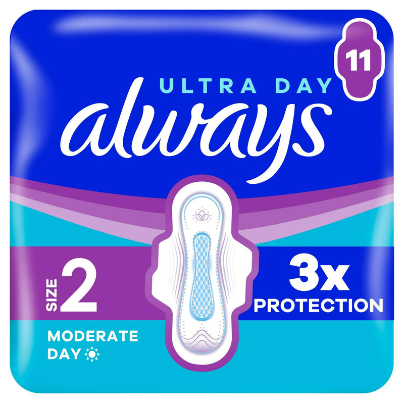Always Ultra Sanitary Towels Long Wings Pads Size 2 x11