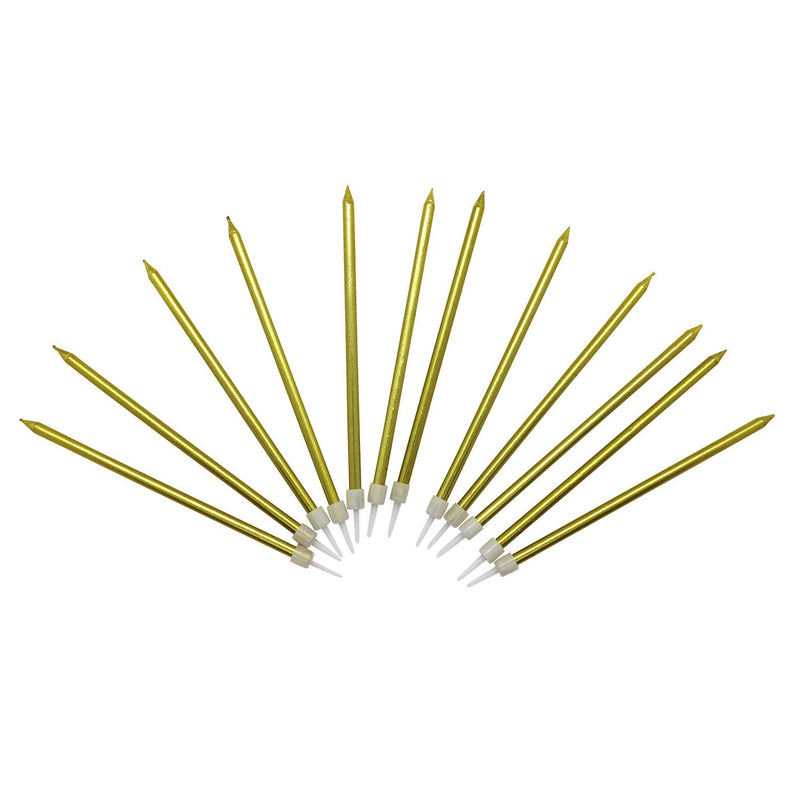 Habitat Gold Long Candles Pack 12 For Occasions, UK version