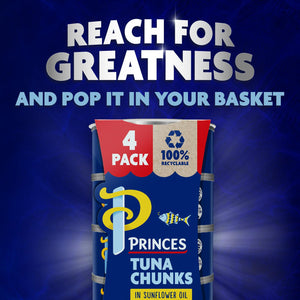 Tuna Chunks in Sunflower Oil 4 Pack 145g Tins