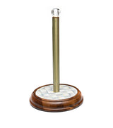 Harrods Hand-Glazed Steel Paper Towel Holder with Painted Check Pattern and Bronze Rim- Buy online at McGrocer