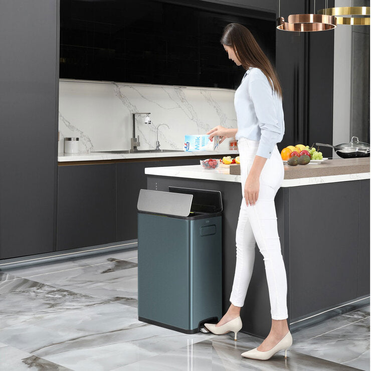 EKO kitchen bin titanium blue 20+20L, imported from the UK