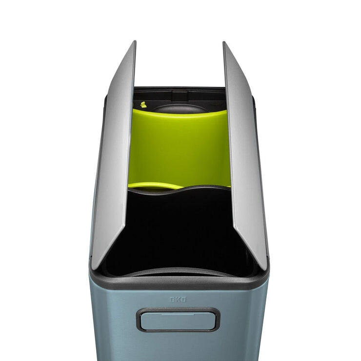 EKO kitchen bin titanium blue 20+20L, imported from the UK