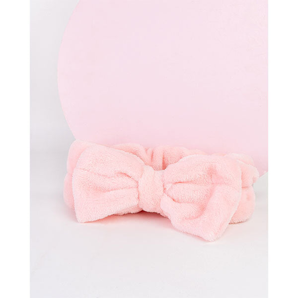 Brushworks pink makeup headband with bow (British brand)