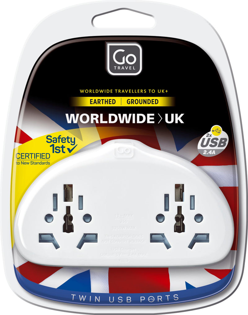 Go Travel World-UK Duo USB travel adaptor, UK version