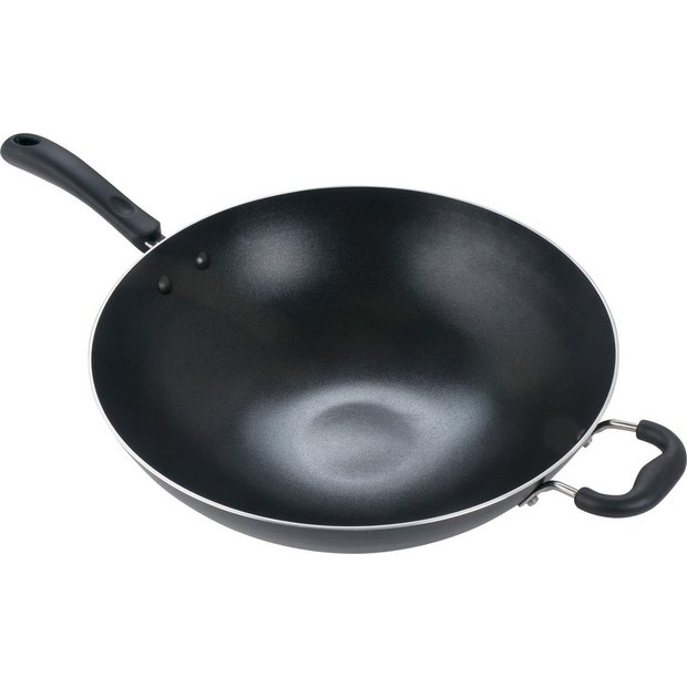 Tefal 36cm aluminium wok with helper handle - British product