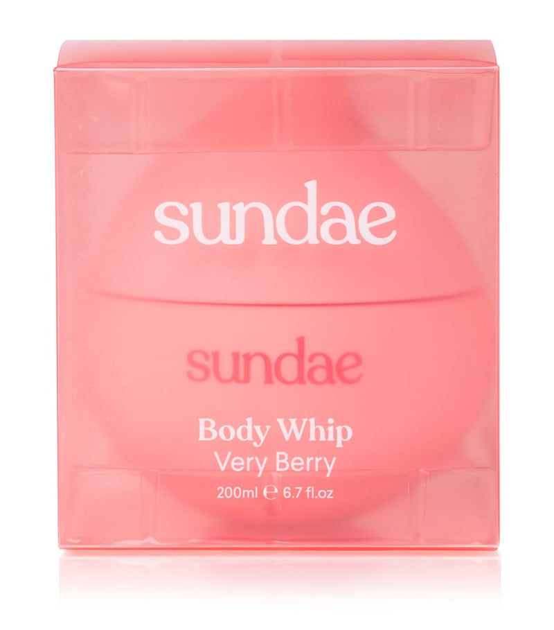 Sundae Body Very Berry whipped body moisturiser 220ml, imported from the UK