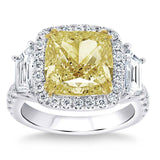 Costco UK Costco 8.44ctw Cushion Cut Fancy Yellow Diamond Halo Ring Platinum- Buy online at McGrocer