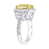 Costco fancy yellow cushion cut diamond ring 8.44ctw platinum - British product