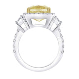 Costco fancy yellow cushion cut diamond ring 8.44ctw platinum - British product