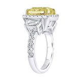 Costco fancy yellow cushion cut diamond ring 8.44ctw platinum - British product