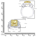 Costco fancy yellow cushion cut diamond ring 8.44ctw platinum - British product