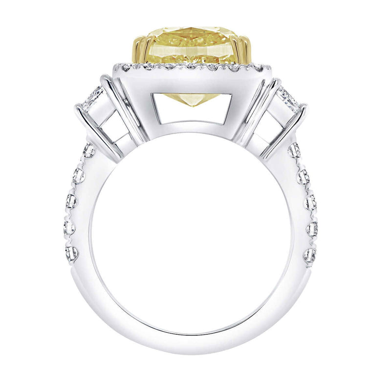 Costco fancy yellow cushion cut diamond ring 8.44ctw platinum - British product