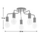 Argos Rayner black flush ceiling light with 5 bulbs - British product