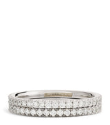 Harrods Suzanne Kalan White Gold and Diamond Tech Ring Jackets Size 7.5- Buy online at McGrocer