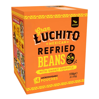 Gran Luchito Refried Beans Smoky Chipotle Mexikanische Küche Multipackung 4 x 430g