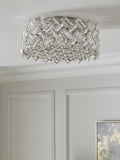 Wentworth flush ceiling light with glass crystals, polished chrome (British brand)