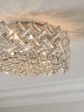 Wentworth flush ceiling light with glass crystals, polished chrome (British brand)