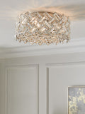 Wentworth flush ceiling light with glass crystals, polished chrome (British brand)