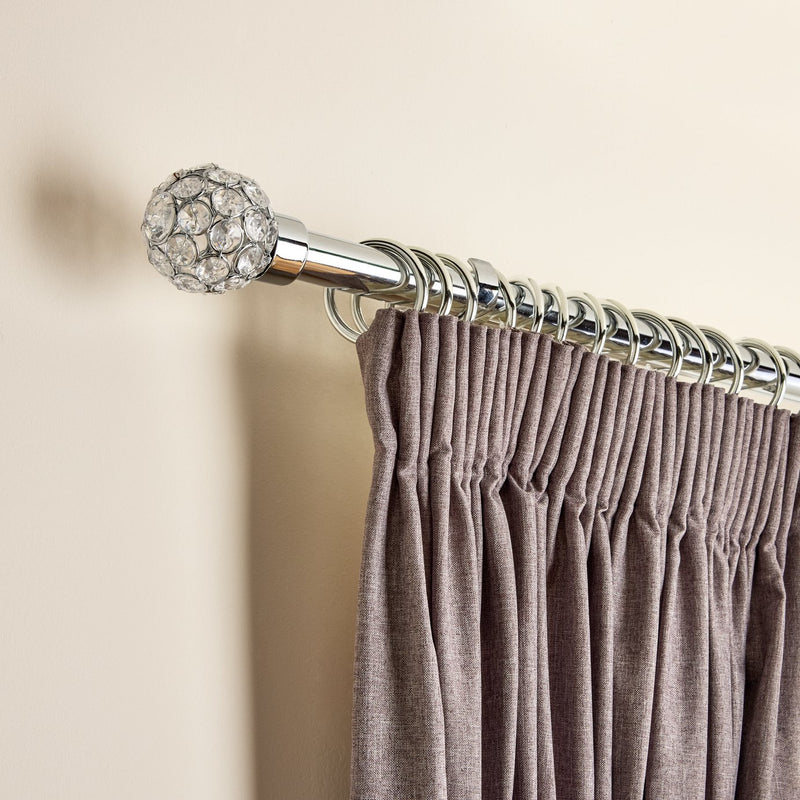 Argos Home chrome extendable curtain pole 110cm to 300cm - British product