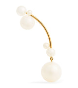 Harrods Sophie Bille Brahe Yellow Gold and Pearl Grand Stella Perle Single Earring (Right) 4.1cm- Buy online at McGrocer
