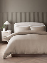 Mink Brown Collection Luxe 300 Thread Count Cotton Sateen Duvet Cover and Pillowcase Set