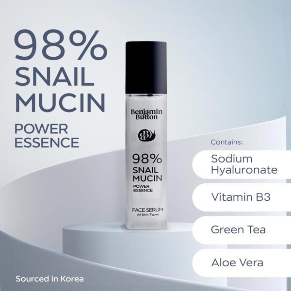 Snail Mucin Serum 98% with Hyaluronic Acid 100ml (British brand)